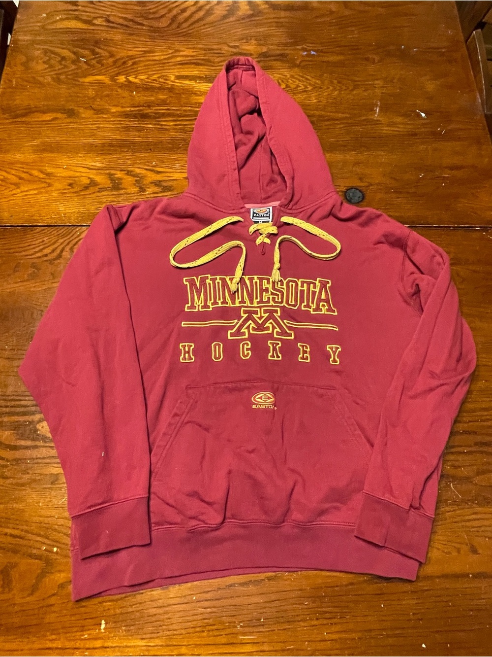 Easton Minnesota Hockey maroon Hooded Sweatshirt size M